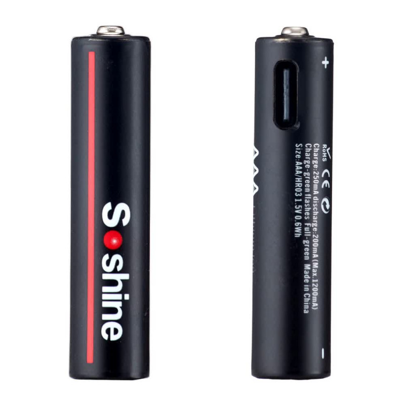 Акумулятор Soshine AAA-1.5-600USBC