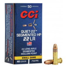 ПАТРОН НАРІЗНИЙ CCI 22LR QUIET-22, SEGMENTED HP 2,6ГР (40GR)