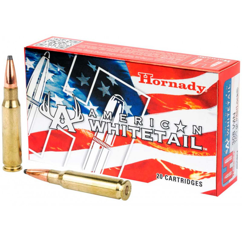 Патрон Hornady American Whitetail кал .308 куля Interlock Spire Point маса 165 гр (10.7 г)