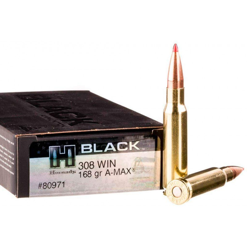 Патрон Hornady Black кал .308 Win куля A-Max маса 168 гр (10.9 г)