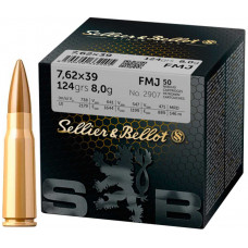 Патрон Sellier & Bellot кал. 7,62x39 куля FMJ маса 8,0 г/ 124 гр. Поч. швидкість 738 м/з.