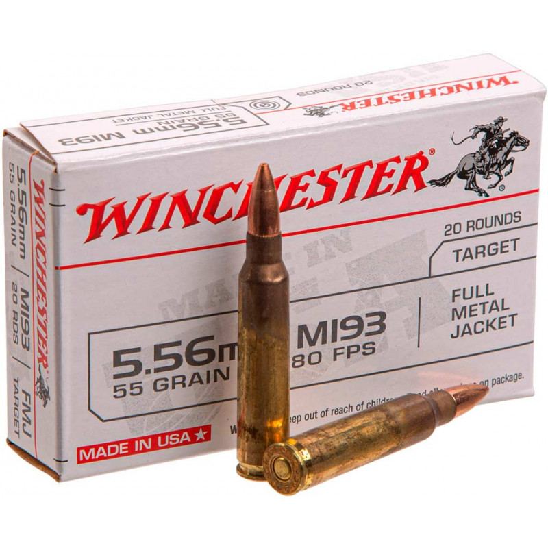 Патрон нарезной Winchester k.223 Rem FMJ 55Gr (3,56 г)