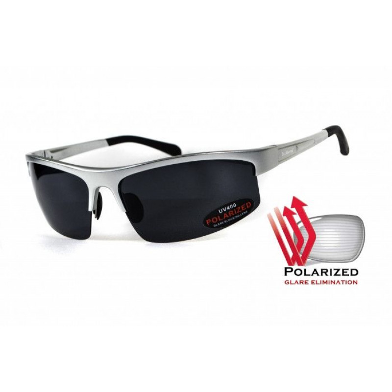 Окуляри поляризаційні BluWater Alumination-5 Silver Polarized (gray)
