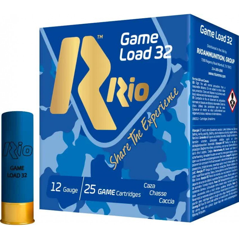 Патрон RIO Game Load-32 NEW кал. 12/70 дробь №4 (3.25 мм) навеска 32 г