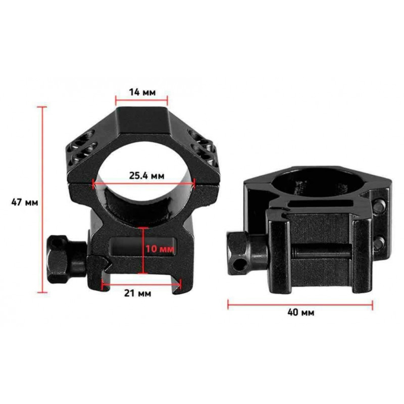 Кільця Discovery Scope Mount Rings (25.4 мм) Low на Weaver/Picatinny