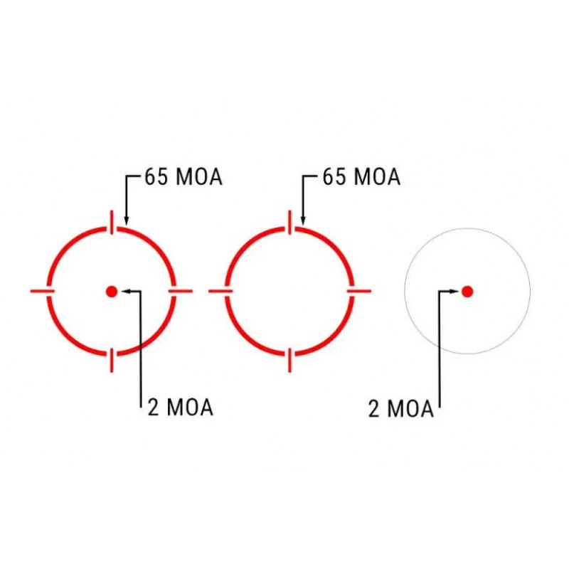 Коллиматорный прицел Holosun DRS-TH тепловизионный точка 2 MOA + круг 65 МОА (красный)