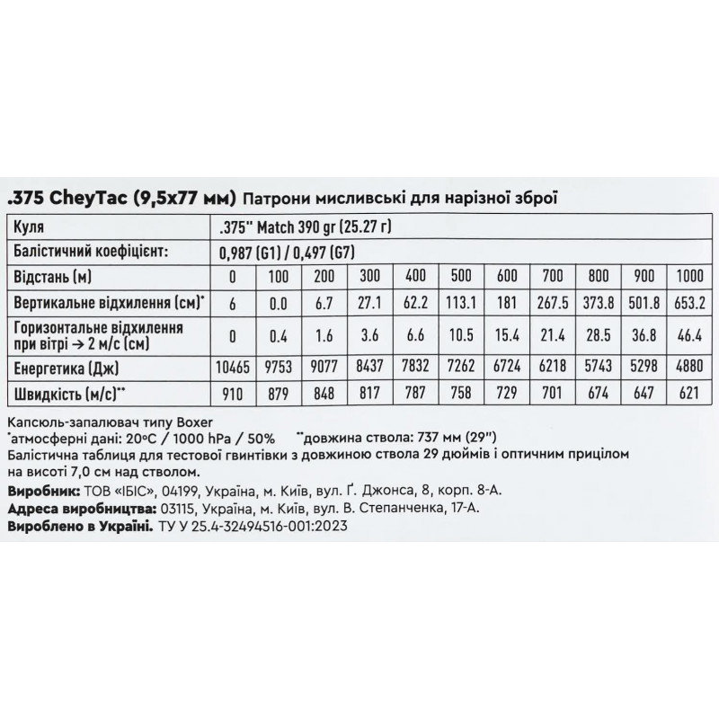Патрон STS кал. 375 CheyTac шар A-TIP масса 390 гр (25,27 г). Латунная гильза