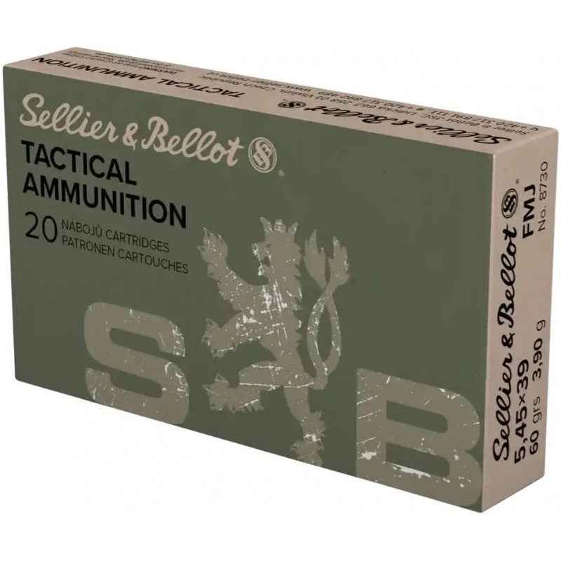 Патрон Sellier & Bellot кал. 5,45x39 пуля FMJ масса 3,9 г/ 60 гр 20 шт Патрон Sellier & Bellot кал. 5,45x39 пуля FMJ масса 3,9 г/ 60 гр 20 шт