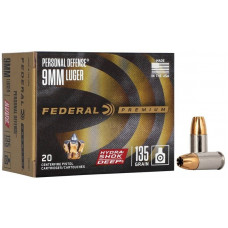 Патрон нарізний Federal Premium Personal Defense 9mm Luger JHP, 8.75 г (135GR)
