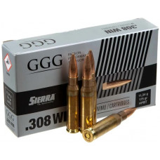 Патрон нарізний GGG k.308 Win, SIERRA HPBT, 175gr (11,3 г)