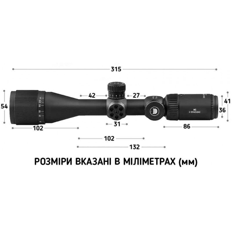 Прицел Discovery Optics MS 3-12x42 AOAC (25.4 мм, подсветка)