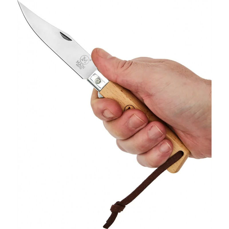 Нож Main Knives "Workers line" Clip Point Beech Wood PU Loop Light Brown