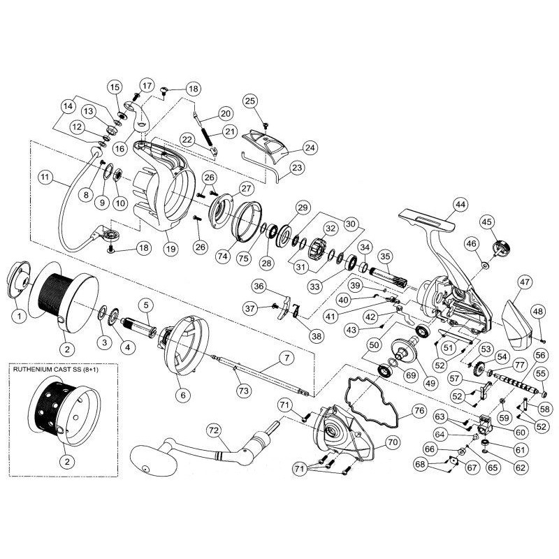 Катушка Allux Ruthenium Cast RS Катушка Allux Ruthenium Cast RS